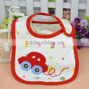 Best quality 3 layers 100% cotton plain baby bibs waterproof