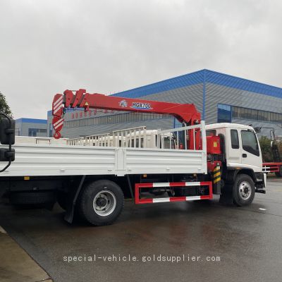 Isuzu 4 * 2 on-board lifting and transportation vehicle