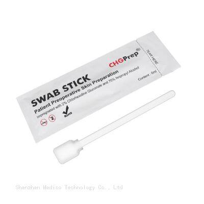 Rectangular Head Chlorhexidine Gluconate Medical Disinfectant Swab for Preoperative Skin Antisepsis