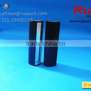 Black Round Lipstick Tube With Mirror, Metal Shiny Gold Lip Balm Tube With Big Cover photo-2