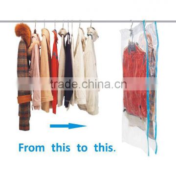 Plastic Storage Hanging Bag for Garment Saving Wardrobe Space