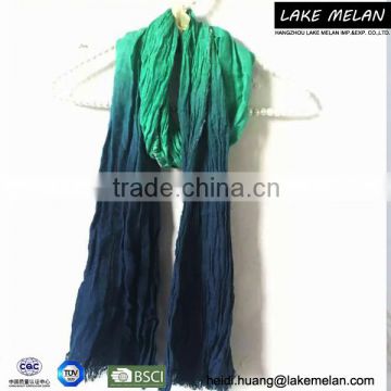 SS 16 Hot Selling 100% Polyester Lady's Woven Scarf In Fading Color