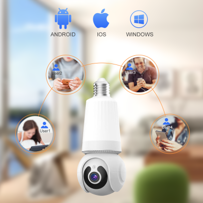 Ringsee 3MP Wireless Light Bulb Security Camera Wireless Suveillance for Smart Home Indoor/Outdoor Night Vision