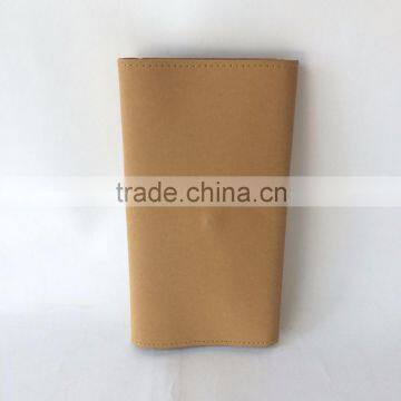 2016 Fashion Brown Kraft Paper Bag Metal Button Long Wallet