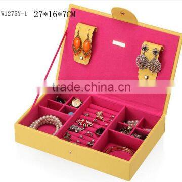 W1275Y-3 Wholesale 10'' Stackable Jewelry Display Tray Wooden Jewelry Case Leather Jewelry Tray photo-4