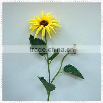 Hot sale single stem yellow artificial sunflower