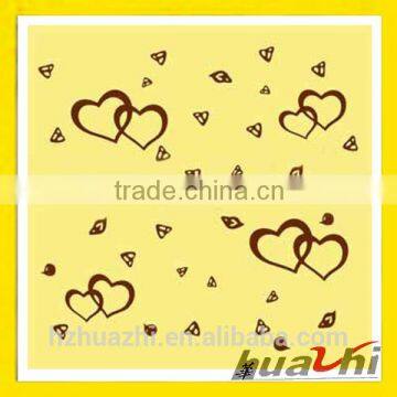 heart print base on yellow scuba fabric