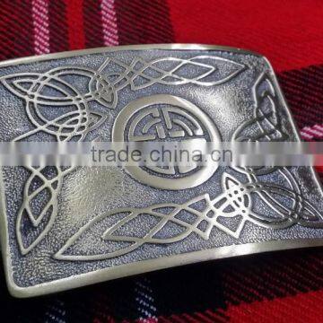 Celtic Design Kilt Belt Buckle In Antique Finished Made Of Brass Amterial