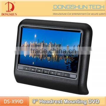 Hot selling Car monitor with 9 inch screen ,Car Headrest DVD without pillow