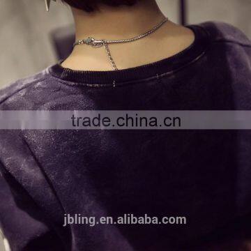 2015 New Women's Plus Thickness Washed Velvet Long-sleeved Sweater Letter Head T-shirt photo-2