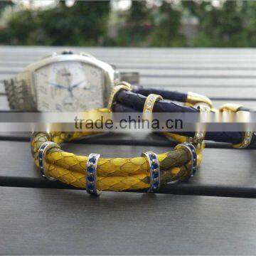 Fashion Mens leather New Handmade Python Cuff Bracelet