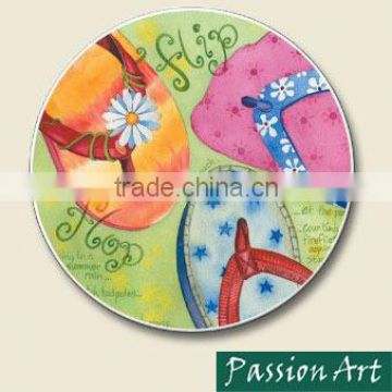 2.6 inch Sand Beach Design Car Holder Use Ceramic Coaster