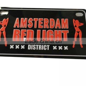 embossed metal tin logo plate