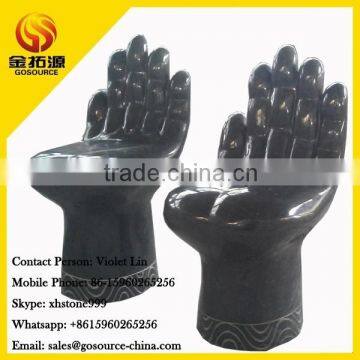 black granite stone hand shaped chair prices