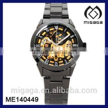 gun metal black tone plating watch for men high quality fashion men's alloy watch