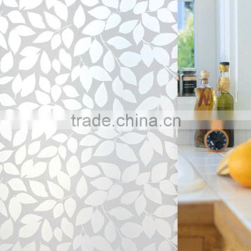 PET Etched Leaves Pattern Decorative Film Similar to 3M Window Film