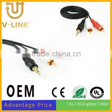 Male to male optical audio cable rca adapter audio cable for car/MP3/MP4/speaker