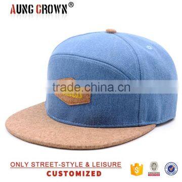 Fashion blank wholesale bulk plain blank denim snapback