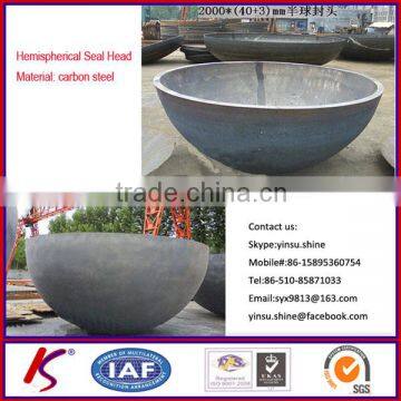 High pressure hemispherical pipe cap end cap