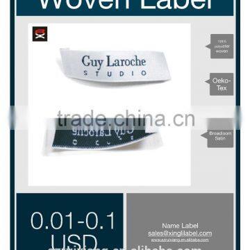 High quality custom satin woven label for clothing