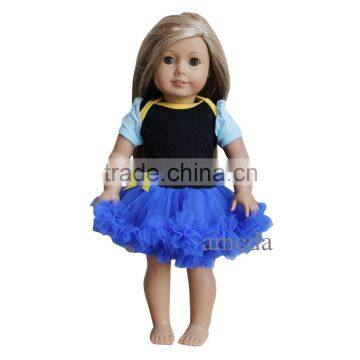 18" American Doll Black Royal Blue Little Anna Costume Party Dress