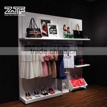 ZJF White Wood Display Clothes Rack for Retail Sale photo-2