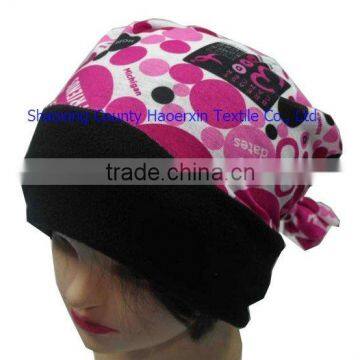 cotton bandana hat with fleece