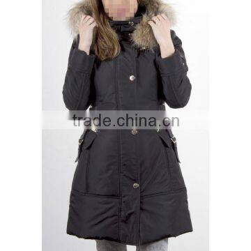 Autumn Winter Womens Slim Long Sleeve Jacket Outerwear ,High Quality Down Jacket Real Fur