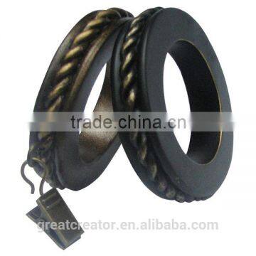 Great Creator Decorative Resin Curtain Rings W/Eyelets and Clips for Different Sizes of Wooden Curtain Rods / Poles photo-3