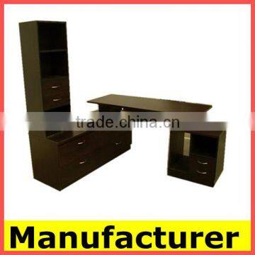 Hot Sale Morden Wooden Office and Home Bookcase With Computer Table