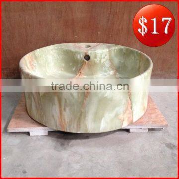 Small size ceramic marble patterned bathroom round wash basin made in china BO-18