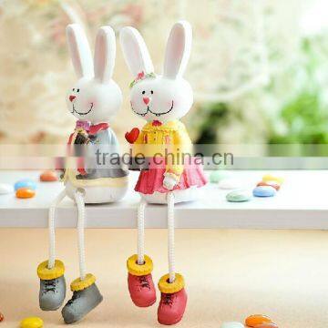 Resin rabbit outseam doll Rural handicraft Decoration