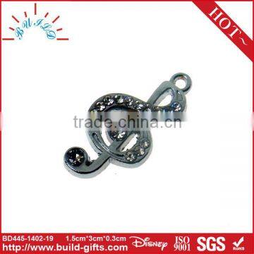 Musical note shape pendant rhinestone pendant