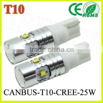 Auto lighting Factory directly supply 10v-30v 25W 450lumen car led light, T10 W5W CANBUS led signal light