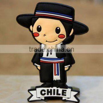 Funny TOURIST SOUVENIR Chile Boy Rubber FRIDGE MAGNET,Competitive price refrigerator door magnet ---DH20726