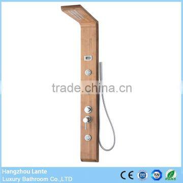 Eco-friendly Bamboo Shower Panel with Temperature Display