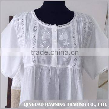 High Capability Embroidered White Cotton Nightdress/Dressing Gown photo-2