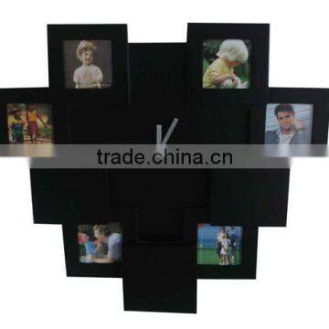 FC1003 wooden wall clock with photo frame