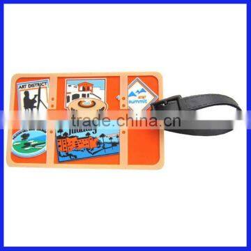 new design pvc cartoon photo frame silicone 3d luggage tags