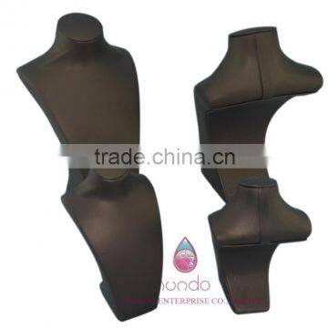 Popular Brown Leather Wrapped Wooden Necklace Display Bust photo-4