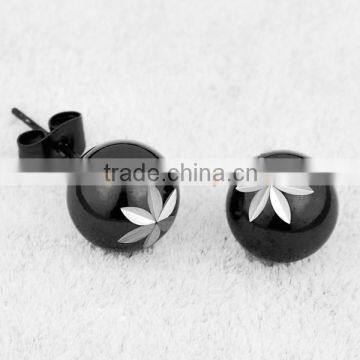 316L stainless steel stud earrings with black plating