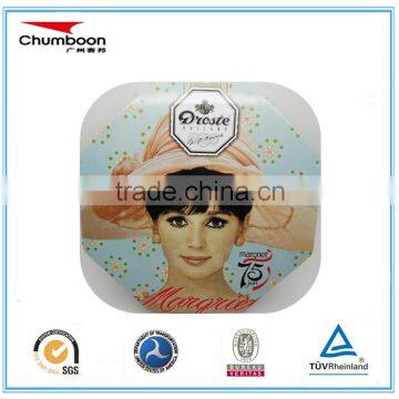 Cosmetic Mask Chocolate Biscuit Octagonal Tin Can / CMYK OEM Metal Box / Recycable Tin Box photo-3