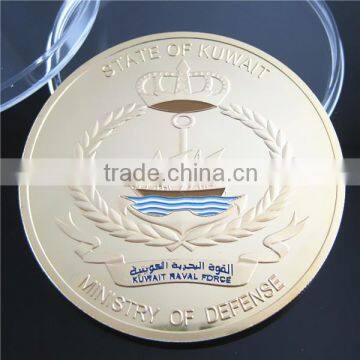 High Quality Souvenir Gold Coin / Kuwait Custom Gold Coin