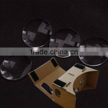 Cardboard Google virtual reality glasses phone carton stereo lens piece of lens 3D lens