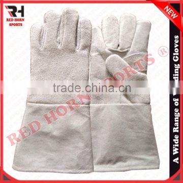 Natural Sow Split Tig Welding Gloves with Fire Proof Thread Stitching