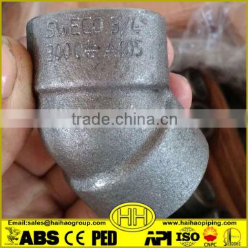 SW 1" 3000# ASME B16.11 A105 45 Degree Forged Pipe Socket Elbow