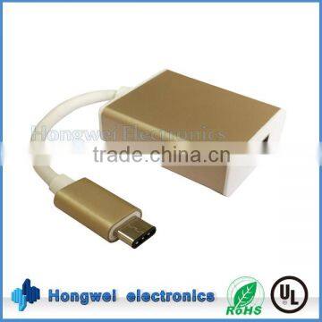 149mm length champagne color matel shelled Type C to HDMl adapter for TV