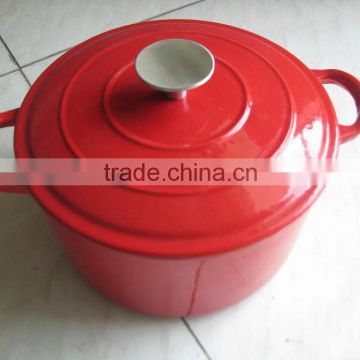 cast iron 9 inch round red enamel casserole