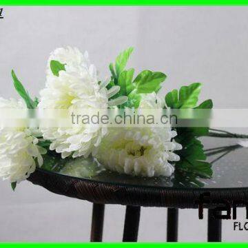 7 heads white plastic crystal wedding daisy flower bouquet