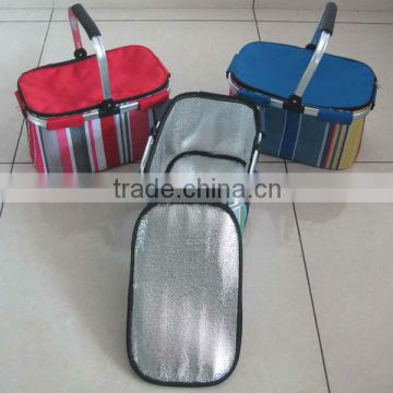 Collapsible foldable portable picnic ice basket